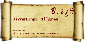 Birnstingl Ágnes névjegykártya